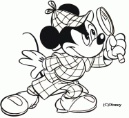 coloring picture of mickey in sherlock holmes