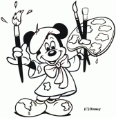 coloring picture of mickey is painter
