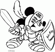 coloring picture of the knight mickey
