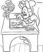 coloring picture of Minnie cooks