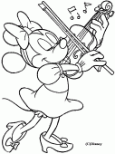 coloring picture of Minnie plays the violin