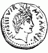 coloring picture of coin of Julius Caesar