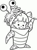coloring picture of Boo isdisguised with a monster s costume