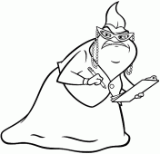 coloring picture of Roz the bookkeeper of the Monsters Inc