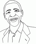 coloring picture of picture of Barack Obama