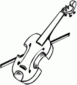 coloring picture of Violin and bow