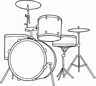 coloring picture of drum kit