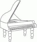 coloring picture of grand piano