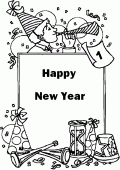 coloring picture of Happy new year