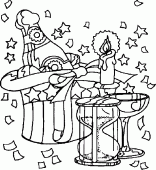 coloring picture of champagne to celebrate the new year