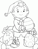 coloring picture of Noddy and eggs