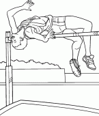 coloring picture of illustration of Fosbury s technique for high jump