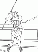 coloring picture of this woman is a javelin thrower