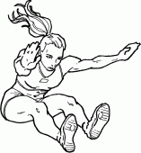 coloring picture of women s long jump