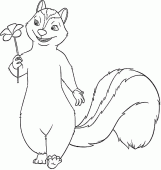 coloring picture of Hammy the american red squirrell