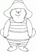 coloring picture of Paddington at beach