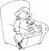 coloring picture of Paddington is sleeping