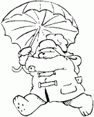 coloring picture of Paddington with umbrella