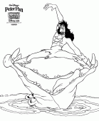 coloring picture of Hook anf the crocodile