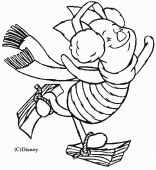 coloring picture of Piglet does ice skating