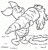 coloring picture of Piglet with a big carrot