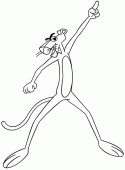 coloring picture of pink panther is dancing