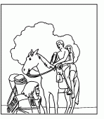 coloring picture of Taylor on a horse