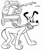coloring picture of pluto draws a towrope