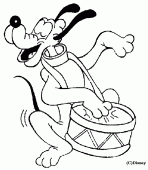 coloring picture of pluto plays the drum