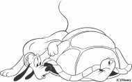 coloring picture of pluto plays with a turtle