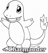 coloring picture of 004 charmander