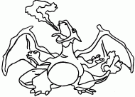 coloring picture of 006 charizard