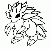 coloring picture of 028 sandslash