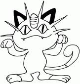 Coloring picture of Meowth pokemon 52