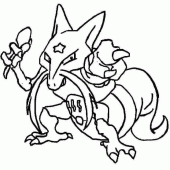 coloring picture of Kadabra Pokemon 64