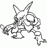 coloring picture of Alakazam pokemon 65