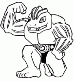 coloring picture of Machoke Pokemon 67