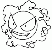 coloring picture of Gastly pokemon 92