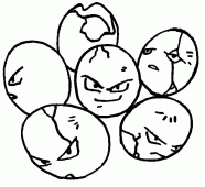 coloring picture of Exeggecute pokemon 102