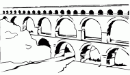 coloring picture of aqueduct
