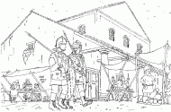 coloring picture of roman market