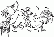 coloring picture of Cockfight