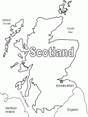 coloring picture of Map of Scotland
