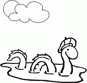 coloring picture of Nessie, the Loch Ness monster