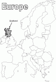 coloring picture of locate Scotland in Europe
