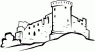 coloring picture of medieval castle Bothwell Castle