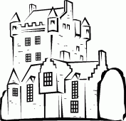 coloring picture of the tower house Cawdor Castle