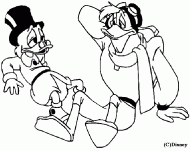 coloring picture of Scrooge McDuck and Launchpad McQuack
