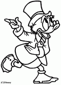 coloring picture of Scrooge McDuck walks