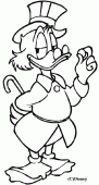 coloring picture of Scrooge McDuck with his number one dime